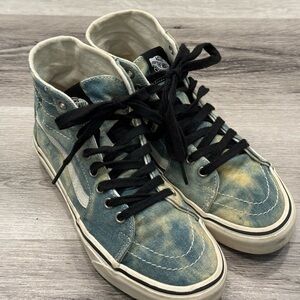 VANS SK8-Hi Tapered Denim High-Top Sneakers with Skull Embroidery Women’s 8